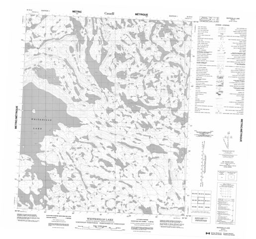 Whitehills Lake Topographic Paper Map 056D12 at 1:50,000 scale