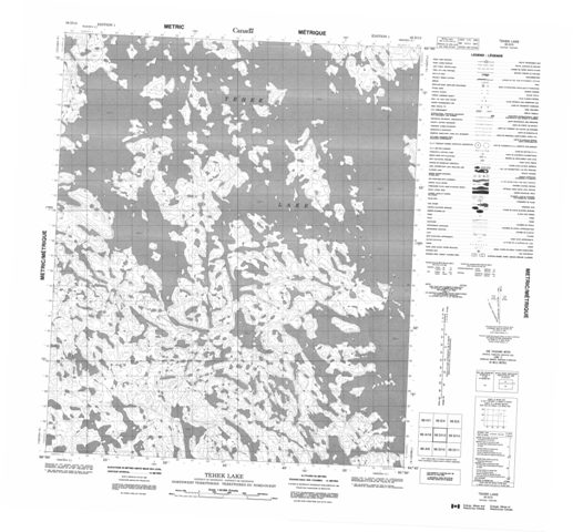 Tehek Lake Topographic Paper Map 056D13 at 1:50,000 scale