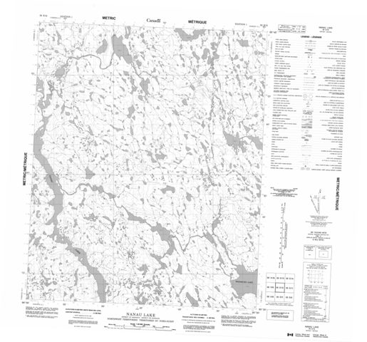 Nanau Lake Topographic Paper Map 056E12 at 1:50,000 scale