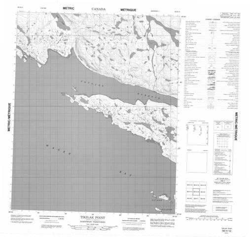 Tikilak Point Topographic Paper Map 056H10 at 1:50,000 scale