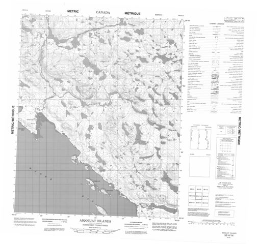 Aiqqujat Islands Topographic Paper Map 056H14 at 1:50,000 scale