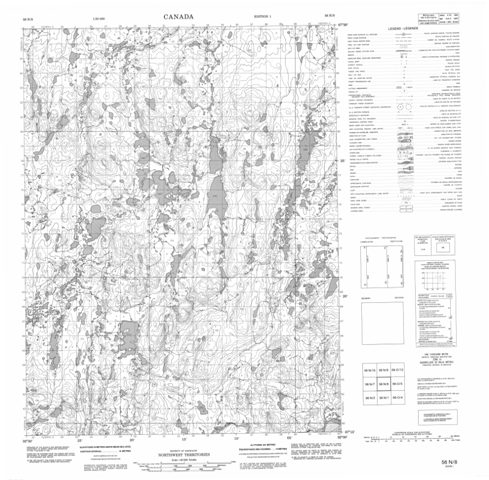 No Title Topographic Paper Map 056N08 at 1:50,000 scale