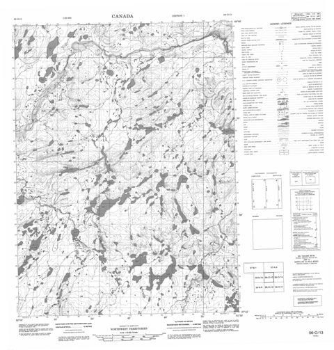 No Title Topographic Paper Map 056O13 at 1:50,000 scale