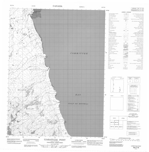Ujarattaak Point Topographic Paper Map 056P16 at 1:50,000 scale