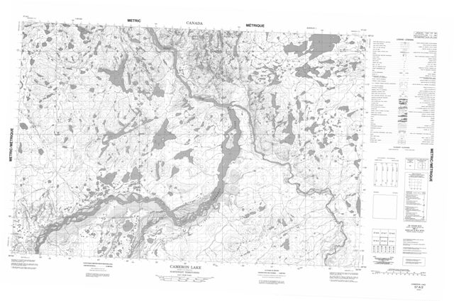Cameron Lake Topographic Paper Map 057A02 at 1:50,000 scale