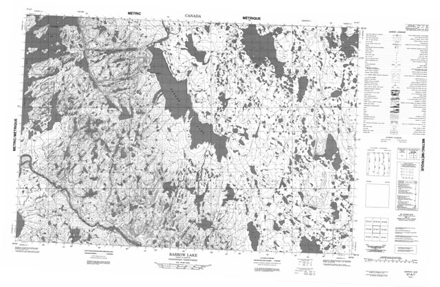 Barrow Lake Topographic Paper Map 057A07 at 1:50,000 scale
