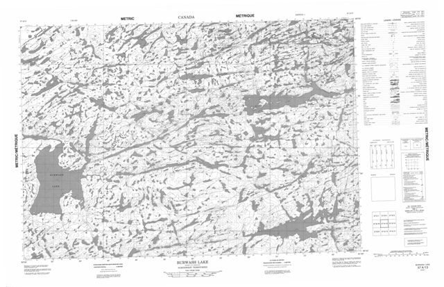 Burwash Lake Topographic Paper Map 057A13 at 1:50,000 scale
