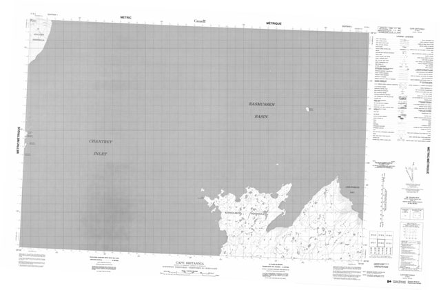 Cape Britannia Topographic Paper Map 057B04 at 1:50,000 scale