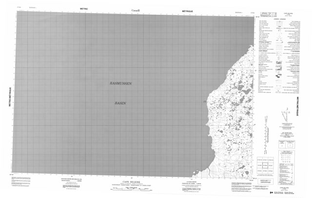 Cape Selkirk Topographic Paper Map 057B06 at 1:50,000 scale