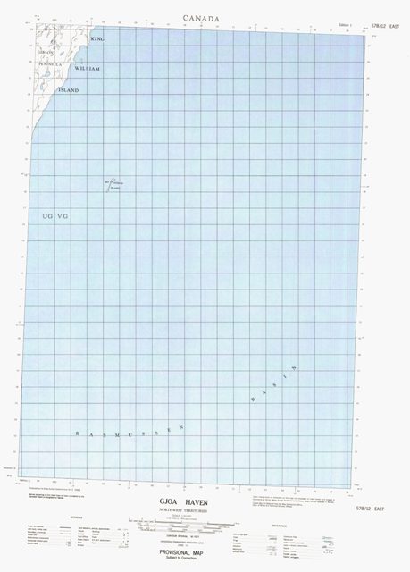 Gjoa Haven Topographic Paper Map 057B12E at 1:50,000 scale