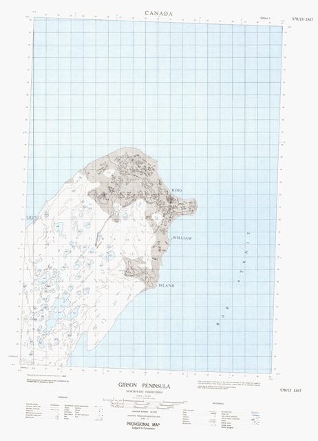 Gibson Peninsula Topographic Paper Map 057B13E at 1:50,000 scale