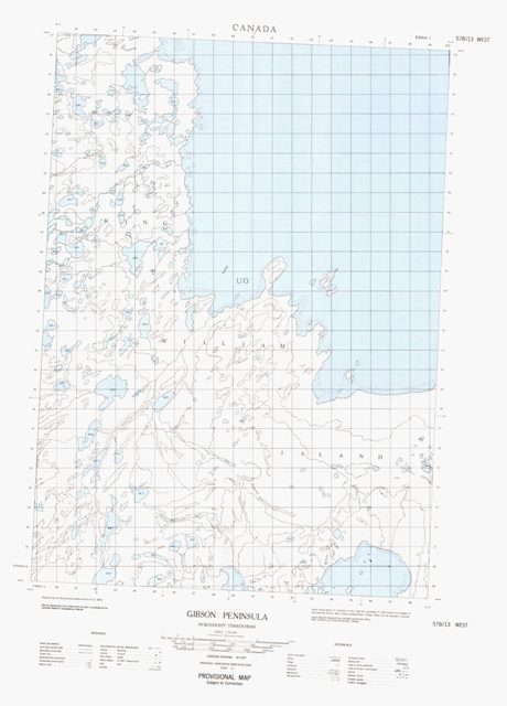 Gibson Peninsula Topographic Paper Map 057B13W at 1:50,000 scale
