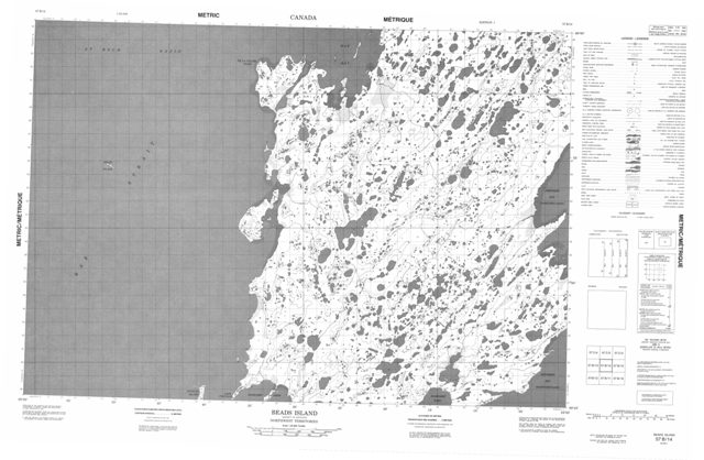 Beads Island Topographic Paper Map 057B14 at 1:50,000 scale