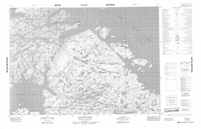 Sagvak Inlet Topographic Paper Map 057C09 at 1:50,000 scale