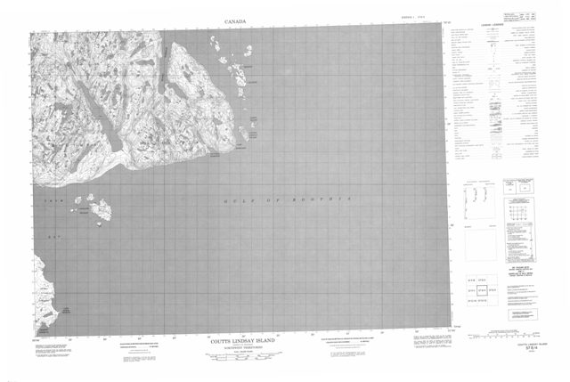 Coutts Lindsay Island Topographic Paper Map 057E04 at 1:50,000 scale
