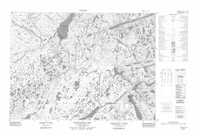 Tukingayuk Lake Topographic Paper Map 057F02 at 1:50,000 scale