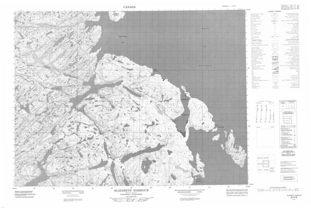 Elizabeth Harbour Topographic Paper Map 057F09 at 1:50,000 scale