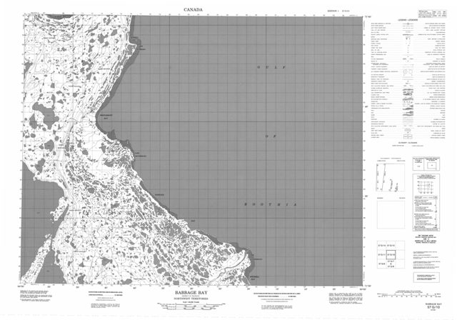 Babbage Bay Topographic Paper Map 057G10 at 1:50,000 scale