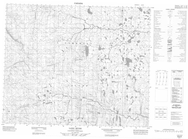 Lang River Topographic Paper Map 058B06 at 1:50,000 scale