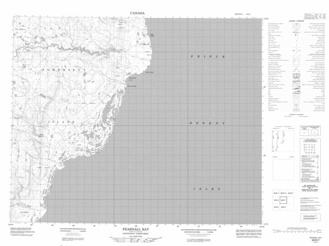 Fearnall Bay Topographic Paper Map 058B07 at 1:50,000 scale