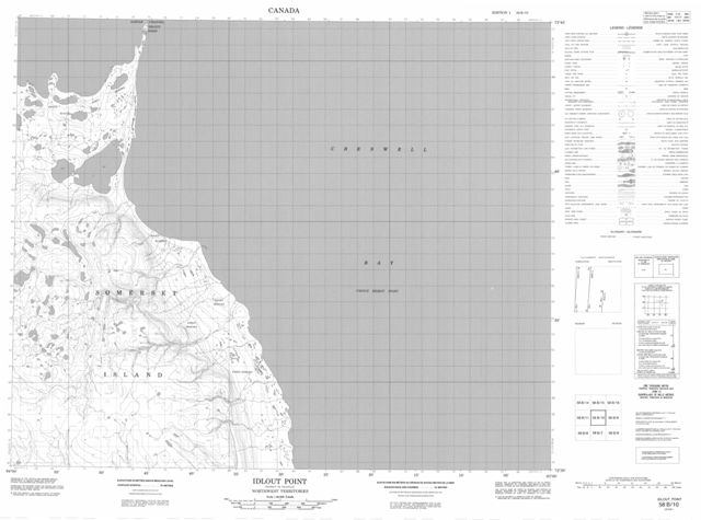 Idlout Point Topographic Paper Map 058B10 at 1:50,000 scale