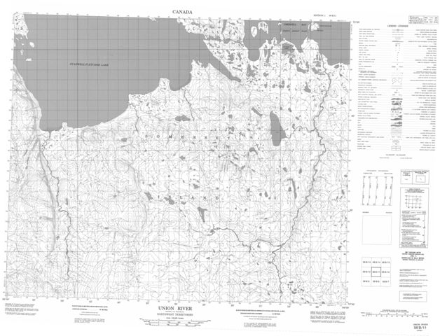 Union River Topographic Paper Map 058B11 at 1:50,000 scale