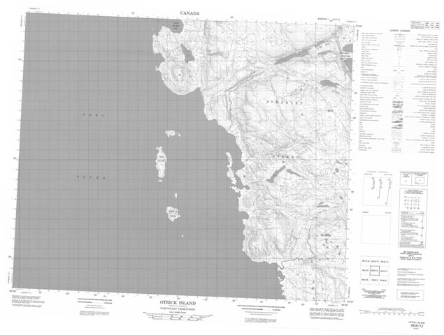 Otrick Island Topographic Paper Map 058B12 at 1:50,000 scale