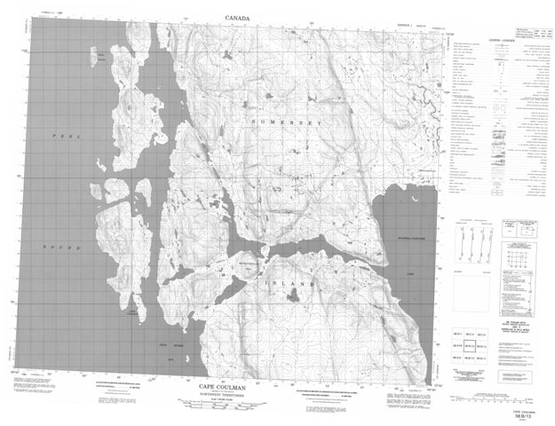 Cape Coulman Topographic Paper Map 058B13 at 1:50,000 scale