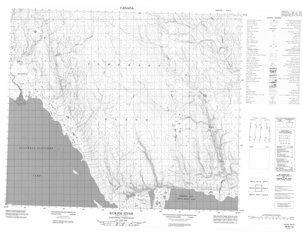 Kuksik River Topographic Paper Map 058B14 at 1:50,000 scale