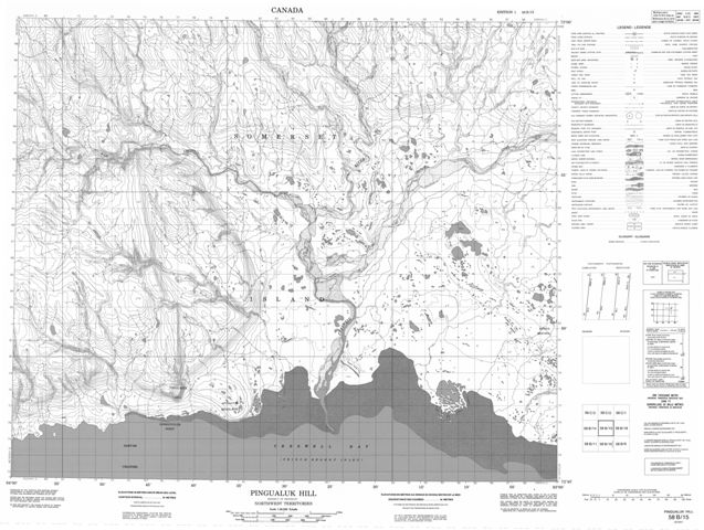 Pingualuk Hill Topographic Paper Map 058B15 at 1:50,000 scale