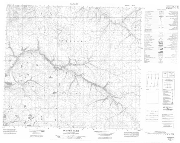 Donner River Topographic Paper Map 058C14 at 1:50,000 scale