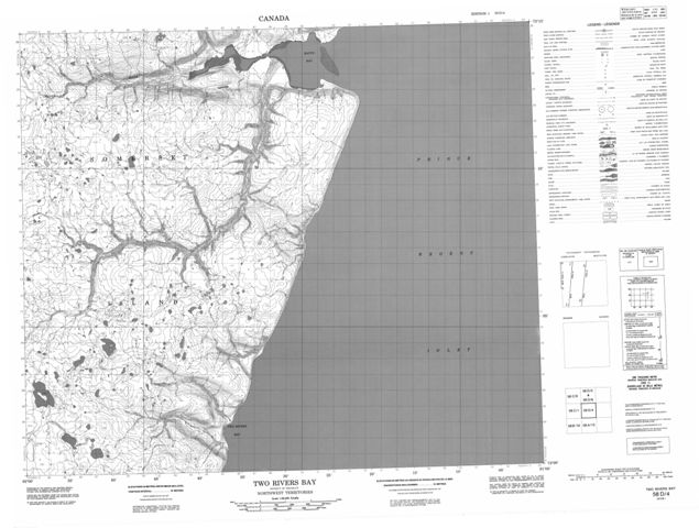 Two Rivers Bay Topographic Paper Map 058D04 at 1:50,000 scale