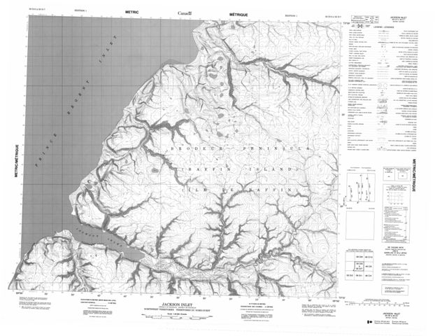 Jackson Inlet Topographic Paper Map 058D08 at 1:50,000 scale