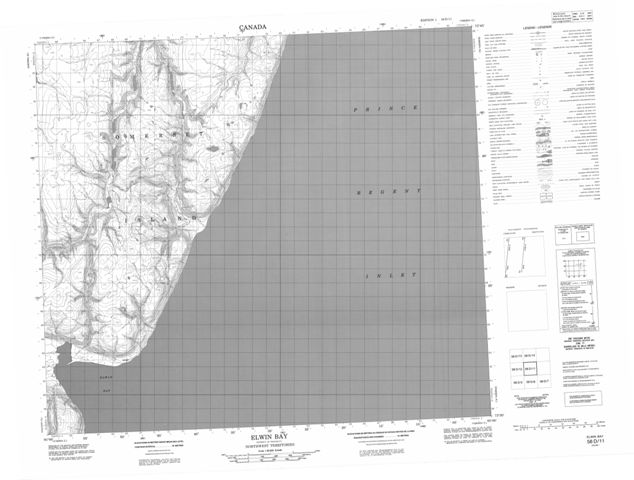 Elwin Bay Topographic Paper Map 058D11 at 1:50,000 scale