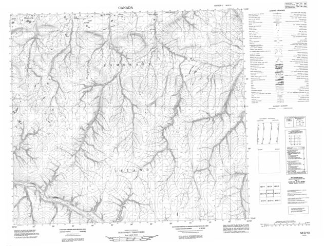 No Title Topographic Paper Map 058D13 at 1:50,000 scale