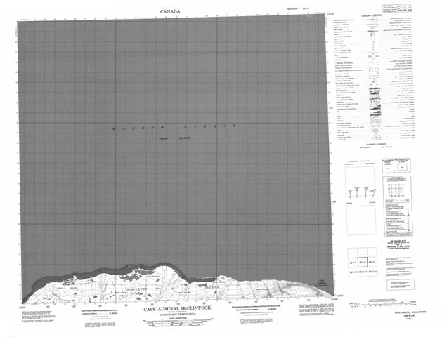Cape Admiral Mcclintock Topographic Paper Map 058E04 at 1:50,000 scale