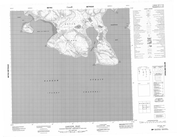 Gascoyne Inlet Topographic Paper Map 058E12 at 1:50,000 scale