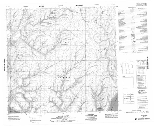 Mount Coffey Topographic Paper Map 058E13 at 1:50,000 scale