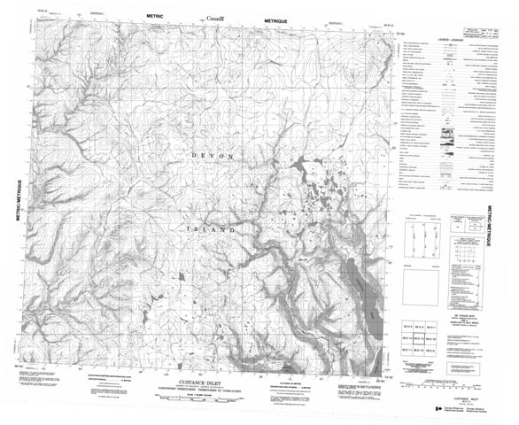 Custance Inlet Topographic Paper Map 058E15 at 1:50,000 scale