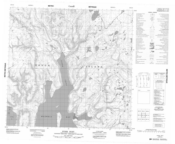 Ryder Inlet Topographic Paper Map 058E16 at 1:50,000 scale