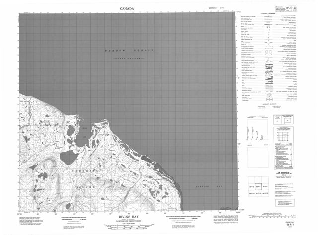 Irvine Bay Topographic Paper Map 058F01 at 1:50,000 scale