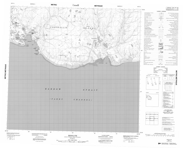 Resolute Topographic Paper Map 058F11 at 1:50,000 scale