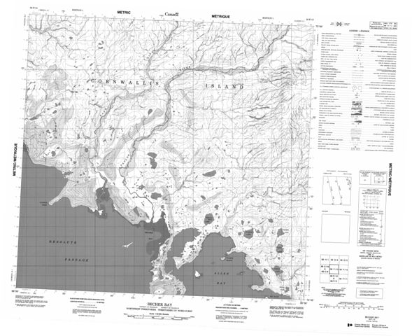 Becher Bay Topographic Paper Map 058F13 at 1:50,000 scale