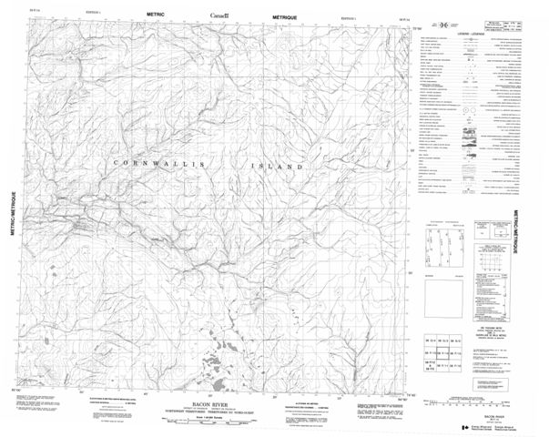 Bacon River Topographic Paper Map 058F14 at 1:50,000 scale