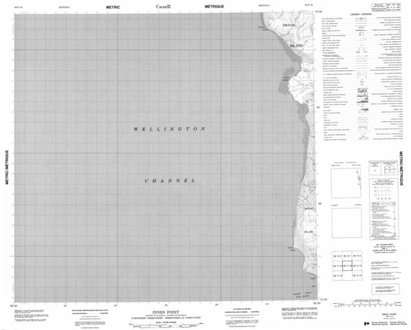 Innes Point Topographic Paper Map 058F16 at 1:50,000 scale
