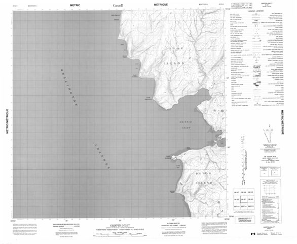Griffin Inlet Topographic Paper Map 058G01 at 1:50,000 scale