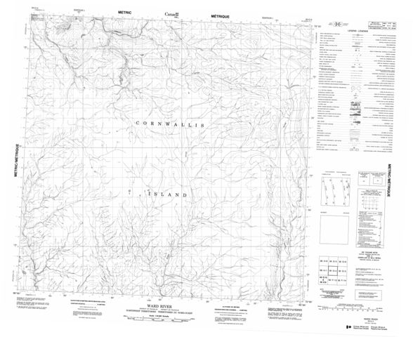 Ward River Topographic Paper Map 058G04 at 1:50,000 scale