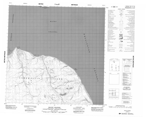 Maury Channel Topographic Paper Map 058G11 at 1:50,000 scale