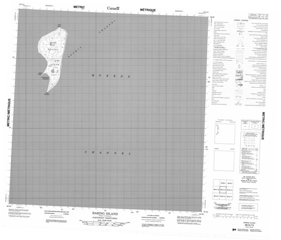 Baring Island Topographic Paper Map 058G13 at 1:50,000 scale