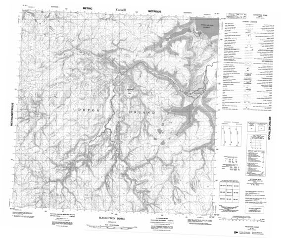 Haughton Dome Topographic Paper Map 058H07 at 1:50,000 scale